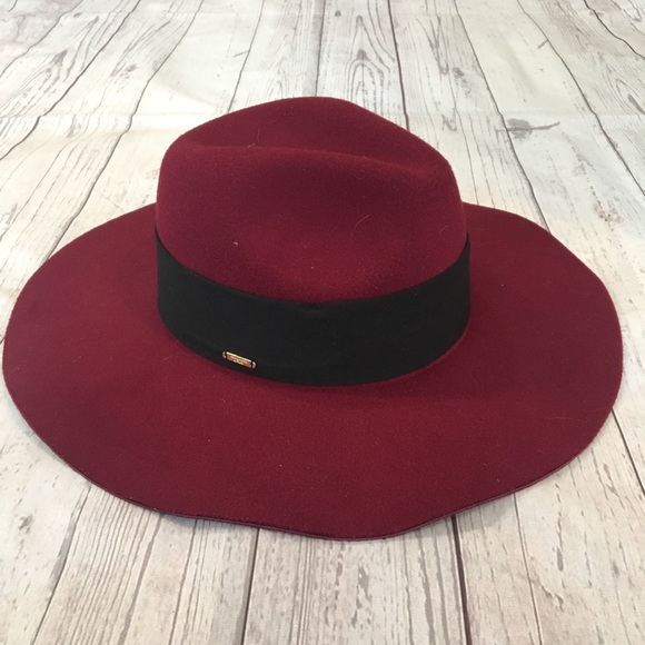 Abercrombie & Fitch Accessories - ABERCROMBIE & FITCH Maroon Wool Wide Brim Hat